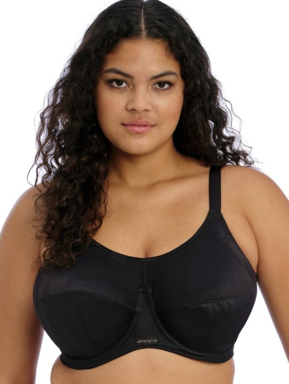 Elomi Energise Sports Bra Black Underwire Moisture Wicking Full Figure - Sz 42K